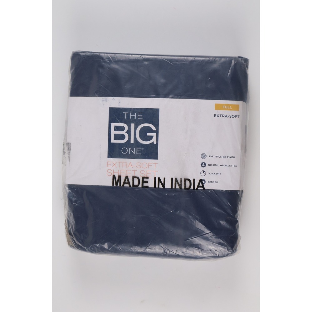 The Big One Home Sheet Set Extra Soft Navy Blue Solid Full NWT